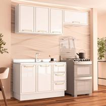 Armário de Cozinha Modulada Completa 3 Peças 200cm Sem Tampo 100% MDF Amara Politorno Móveis