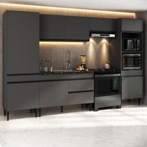 Armário de Cozinha Modulada Completa 313cm Milano Multimóveis MP2396 Armário de Cozinha Modulada Completa 313cm Milano Multimóveis MP2396