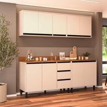 Armário de Cozinha Modulada Completa 4 Peças 200cm Com Tampo 250040 Koya Politorno Móveis Armário de Cozinha Modulada Completa 4 Peças 200cm Com Tampo 250040 Koya Politorno Móveis