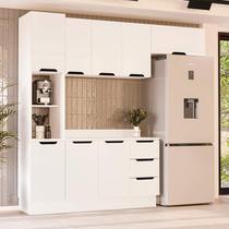 Armário de Cozinha Modulada Completa 4 Peças 240cm Com Tampo 250072 Meena Politorno Móveis Armário de Cozinha Modulada Completa 4 Peças 240cm Com Tampo 250072 Meena Politorno Móveis