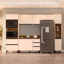 Armário de Cozinha Modulada Completa 5 Peças 306,8cm Com Tampo 250043 Koya Politorno Móveis