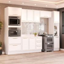 Armário de Cozinha Modulada Completa 5 Peças 310cm Com Tampo 100% MDF Amara Politorno Móveis Armário de Cozinha Modulada Completa 5 Peças 310cm Com Tampo 100% MDF Amara Politorno Móveis
