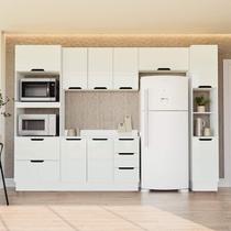 Armário de Cozinha Modulada Completa 5 Peças 310cm Com Tampo 250074 Meena Politorno Móveis