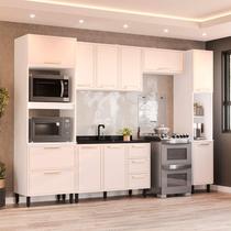 Armário de Cozinha Modulada Completa 5 Peças 310cm Sem tampo 100% MDF Amara Politorno Móveis