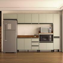 Armário de Cozinha Modulada Completa 6 Peças 316,8cm Com Tampo 250044 Koya Politorno Móveis