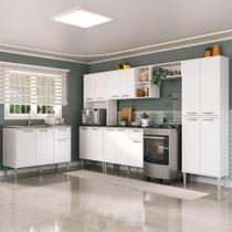 Armário De Cozinha Modulada Completa 6 Peças Com Balcão Para Pia Siena Multimóveis Mp2285 Branco