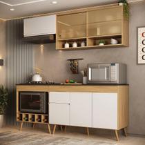 Armário de Cozinha Modulada Completa com Balcão 190cm Veneza Multimóveis MP2419