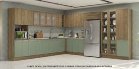 Armário de Cozinha Modulada Completa de Canto 19 peças 3,69X3,88m 303 Botanic Kappesberg