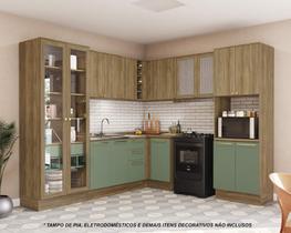 Armário de Cozinha Modulada Completa de Canto 8 peças 2,59X2,48m 271 Botanic Kappesberg Armário de Cozinha Modulada Completa de Canto 8 peças 2,59X2,48m 271 Botanic Kappesberg