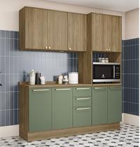 Armário de Cozinha Modulada Completa Reta 4 peças 1,90m 280 Botanic Kappesberg