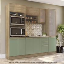 Armário de Cozinha Modulada Completa Reta 4 peças 2,40m 195 Botanic Kappesberg