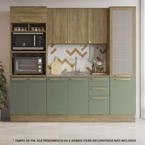 Armário de Cozinha Modulada Completa Reta 4 peças 2,40m 209 Botanic Kappesberg