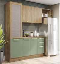 Armário de Cozinha Modulada Completa Reta 5 peças 2,50m 234 Botanic Kappesberg