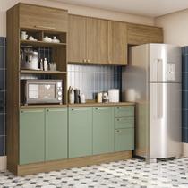 Armário de Cozinha Modulada Completa Reta 5 peças 2,70m 206 Botanic Kappesberg