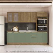 Armário de Cozinha Modulada Completa Reta 6 peças 2,70m 264 Botanic Kappesberg Armário de Cozinha Modulada Completa Reta 6 peças 2,70m 264 Botanic Kappesberg