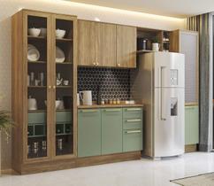 Armário de Cozinha Modulada Completa Reta 6 peças 3,30m 235 Botanic Kappesberg Armário de Cozinha Modulada Completa Reta 6 peças 3,30m 235 Botanic Kappesberg