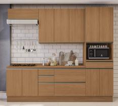 Armário de Cozinha Modulada Completa Reta 7 Peças 2,50m 317 Maxxi Canela Kappesberg