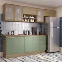 Armário de Cozinha Modulada Completa Reta 7 peças 2,80m 217 Botanic Kappesberg