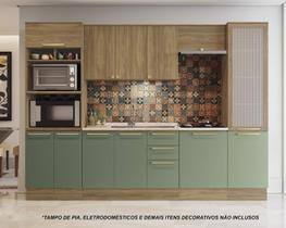 Armário de Cozinha Modulada Completa Reta 7 peças 3,00m 305 Botanic Kappesberg