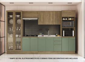 Armário de Cozinha Modulada Completa Reta 7 peças 3,50m 254 Botanic Kappesberg Armário de Cozinha Modulada Completa Reta 7 peças 3,50m 254 Botanic Kappesberg