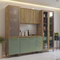 Armário de Cozinha Modulada Completa Reta 8 peças 2,50m 258 Botanic Kappesberg