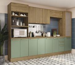 Armário de Cozinha Modulada Completa Reta 8 peças 3,20m 208 Botanic Kappesberg