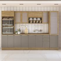 Armário de Cozinha Modulada Completa Reta 8 peças 3,20m 218 Botanic Kappesberg