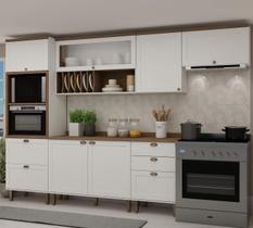 Armário de Cozinha Modulada Completa Reta 8 peças 3,30m 06 Iluminata Genialflex Armário de Cozinha Modulada Completa Reta 8 peças 3,30m 06 Iluminata Genialflex