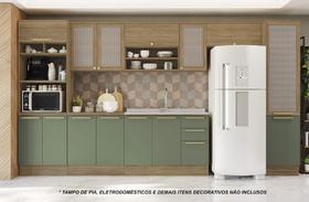 Armário de Cozinha Modulada Completa Reta 8 peças 4,00m 188 Botanic Kappesberg
