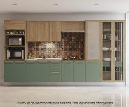 Armário de Cozinha Modulada Completa Reta 8 peças 4,00m 226 Botanic Kappesberg