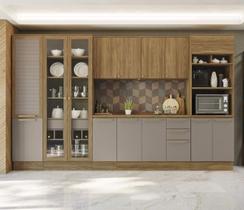 Armário de Cozinha Modulada Completa Reta 9 peças 3,60m 212 Botanic Kappesberg