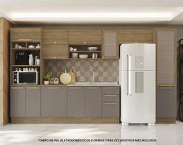 Armário de Cozinha Modulada Completa Reta 9 peças 3,80m 306 Botanic Kappesberg