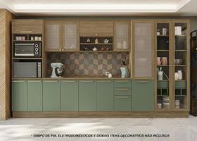 Armário de Cozinha Modulada Completa Reta 9 peças 4,00m 225 Botanic Kappesberg Armário de Cozinha Modulada Completa Reta 9 peças 4,00m 225 Botanic Kappesberg