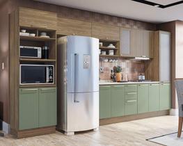 Armário de Cozinha Modulada Completa Reta 9 peças 4,00m 245 Botanic Kappesberg