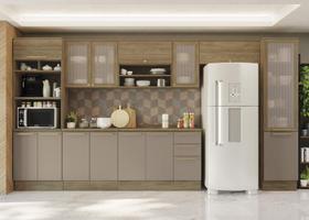 Armário de Cozinha Modulada Completa Reta 9 peças 4,00m 247 Botanic Kappesberg Armário de Cozinha Modulada Completa Reta 9 peças 4,00m 247 Botanic Kappesberg