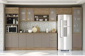 Armário de Cozinha Modulada Completa Reta 9 peças 4,00m 290 Botanic Kappesberg Armário de Cozinha Modulada Completa Reta 9 peças 4,00m 290 Botanic Kappesberg