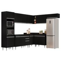 Armário de Cozinha Modulada de Canto 8 Peças CP01 Balcão Preto - Lumil Armário de Cozinha Modulada de Canto 8 Peças CP01 Balcão Preto - Lumil