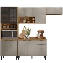 Armário de Cozinha Modulada Rubi Compacta 4 Peças-AMENDOLA-NUDE PRIME TX-EdeCasaMóveis