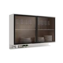 Armário de Cozinha Modulado Alpha 2500 c/ 2 Portas c/ Vidro 120cm Branco - Carraro Armário de Cozinha Modulado Alpha 2500 c/ 2 Portas c/ Vidro 120cm Branco - Carraro