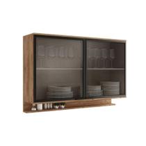 Armário de Cozinha Modulado Alpha 2500 c/ 2 Portas c/ Vidro 120cm Freijo - Carraro