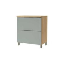Armário de Cozinha Modulado Balcão Marquesa 1 Porta e 1 Gaveta c/ Tampo 80cm Nature/Verde - Nesher