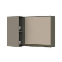 Armário de Cozinha Modulado Canto Reto Connect 1 Porta Duna/Cristal - Henn Armário de Cozinha Modulado Canto Reto Connect 1 Porta Duna/Cristal - Henn