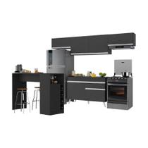 Armário De Cozinha Modulado Com Bancada Veneza Multimóveis Mp2212 Preto/branco Preto/branco Armário De Cozinha Modulado Com Bancada Veneza Multimóveis Mp2212 Preto/branco Preto/branco