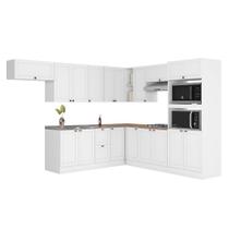 Armário de Cozinha Modulado de Canto 10 Peças Com Pia Inox CJ6 Duna P09 Branco - Mpozenato