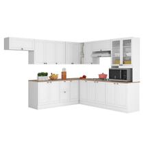 Armário de Cozinha Modulado de Canto 10 Peças Com Tampo CJ4 Duna P09 Branco - Mpozenato