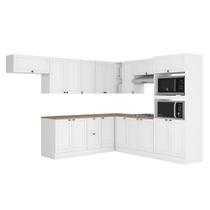 Armário de Cozinha Modulado de Canto 10 Peças Com Tampo CJ6 Duna P09 Branco - Mpozenato