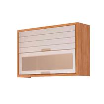 Armário de Cozinha Modulado Eloise c/ 2 Portas Basculante c/ Vidro Reflecta 120cm Cinamomo/Off White - MGM Armário de Cozinha Modulado Eloise c/ 2 Portas Basculante c/ Vidro Reflecta 120cm Cinamomo/Off White - MGM