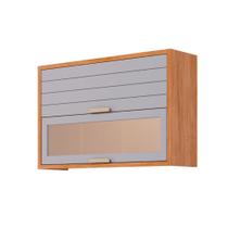 Armário de Cozinha Modulado Eloise c/ 2 Portas Basculante c/ Vidro Reflecta 120cm Cinamomo/Platina - MGM Armário de Cozinha Modulado Eloise c/ 2 Portas Basculante c/ Vidro Reflecta 120cm Cinamomo/Platina - MGM