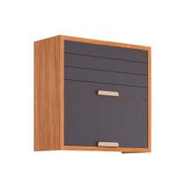 Armário de Cozinha Modulado Eloise c/ 2 Portas Basculante Riscadas 80 cm Cinamomo/Titanium - MGM