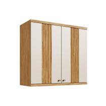 Armário de Cozinha Modulado Sauvignon c/ 2 Portas Canelada 80cm Amendoa/Off White - Ronipa Armário de Cozinha Modulado Sauvignon c/ 2 Portas Canelada 80cm Amendoa/Off White - Ronipa